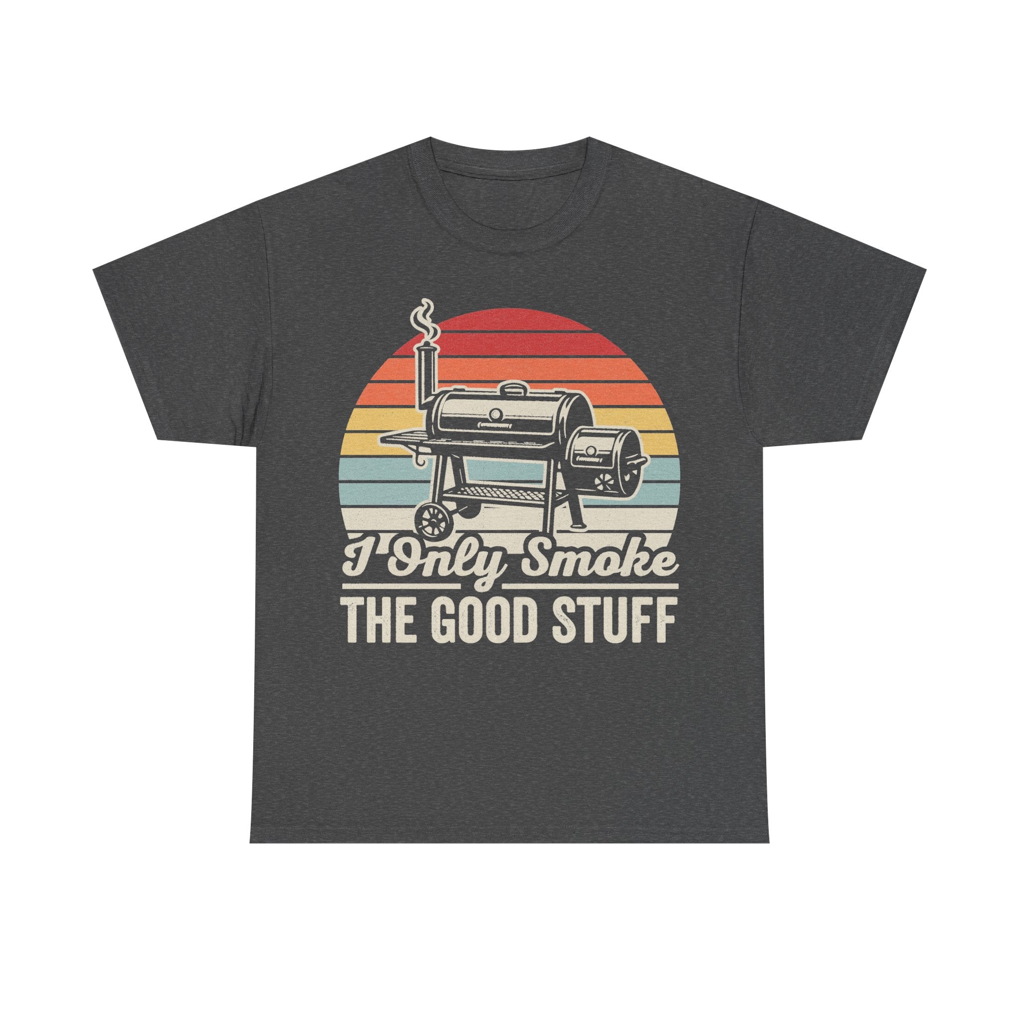 I Only Smoke The Good Stuff Retro Sunset BBQ Grill Artwork T Shirt For Grill Lovers