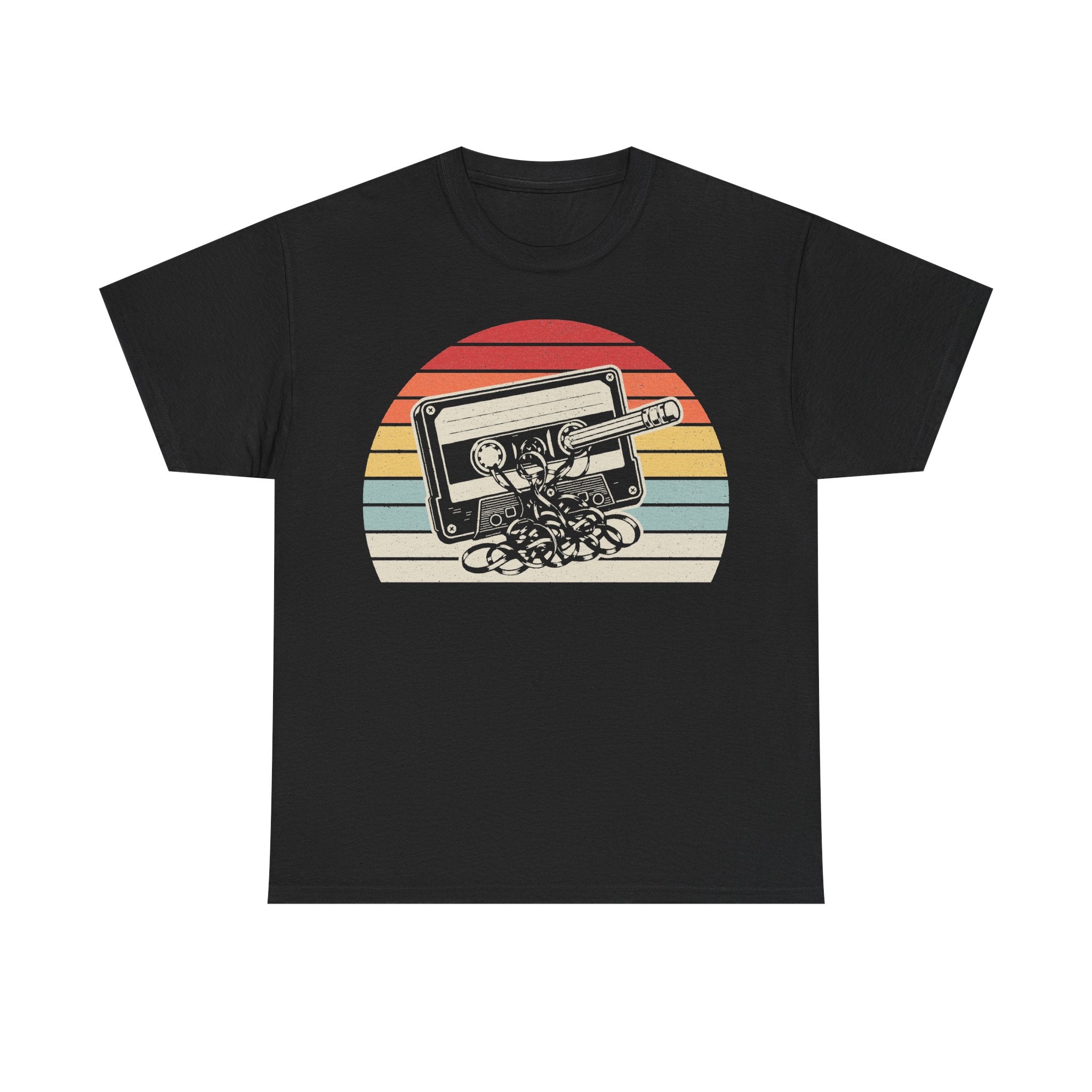 Retro Cassette Tape Sunset T Shirt For Music Lovers Vintage Eighties Style Retro Artwork