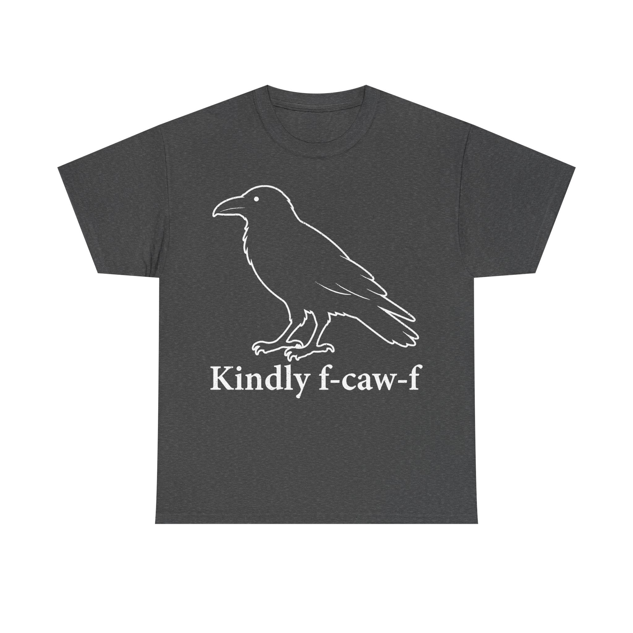 Crow Line Art T Shirt With Kindly F-Caw-F Pun Birding Humor