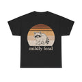 Mildly Feral Raccoon T-Shirt — Retro Sunset Graphic Tee