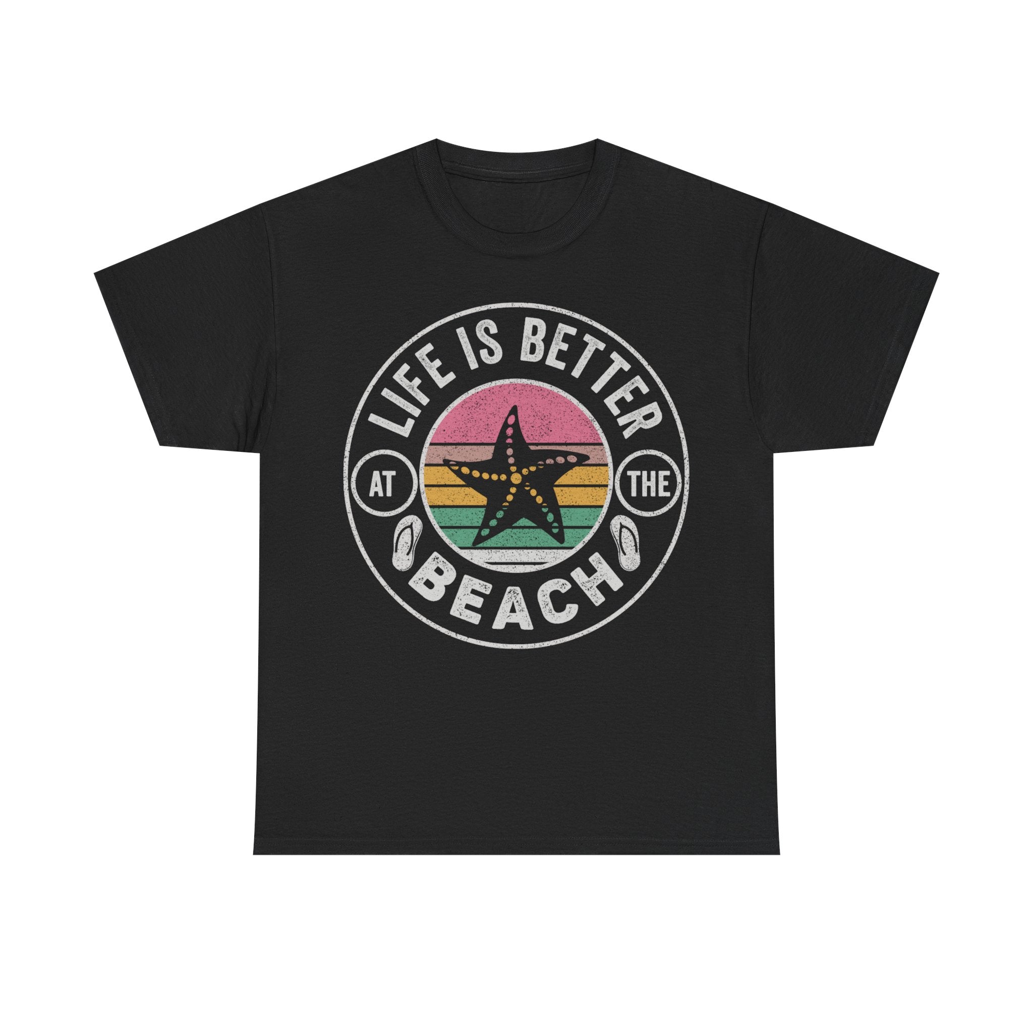 Life Is Better at the Beach T-Shirt — Retro Starfish Beach Tee