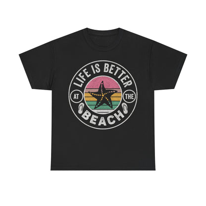 Life Is Better At The Beach T-Shirt — Retro Starfish Beach Tee