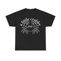 T-shirt black with white crab illustration and coastal circular text