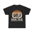 T-shirt, black, Dad Tax retro fast-food graphic with fries and drink; GOTTA MAKE SURE IT'S NOT POISON.