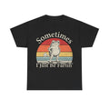 T-shirt, black with retro frog sunset graphic and the phrase Sometimes I Just Be Fartin’