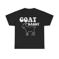 T-Shirt, black with white distressed GOAT DADDY text and goat outline graphic.