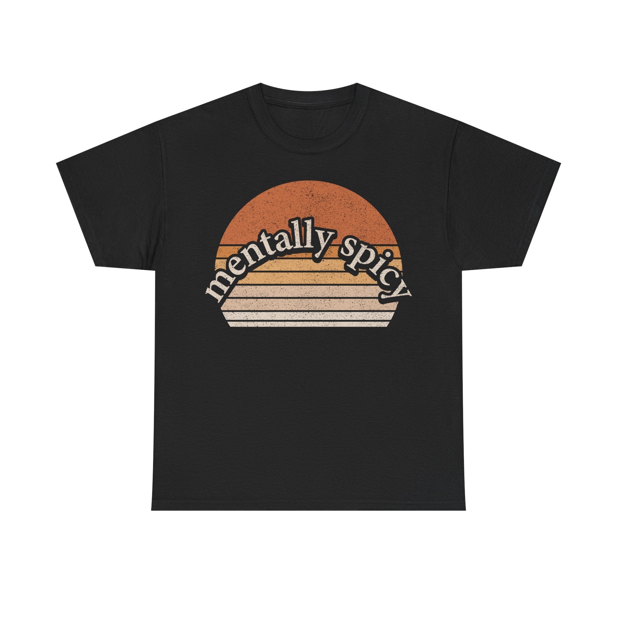 Mentally Spicy Tee — Retro Sunset Graphic T-Shirt - Vinteege