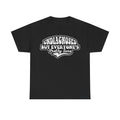 Black T-shirt with white distressed vintage typography reading Undiagnosed But Everyone's Pretty Sure across the chest