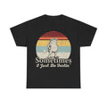 T-Shirt black with vintage frog illustration inside a retro sunset, featuring the text Sometimes I Just Be Fartin'